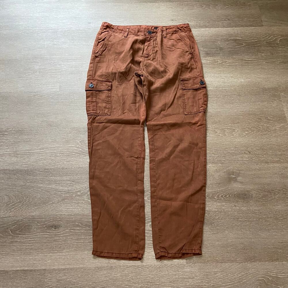 AG Adriano Goldschmied The Pepper Utility Trouser Women's 27 Red Brown Cargo